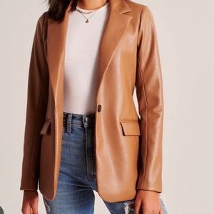 Abercrombie & Fitch faux leather blazer